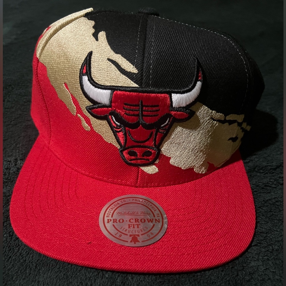 Classic Red/Black/Gold Bulls Logo SnapBack Cap